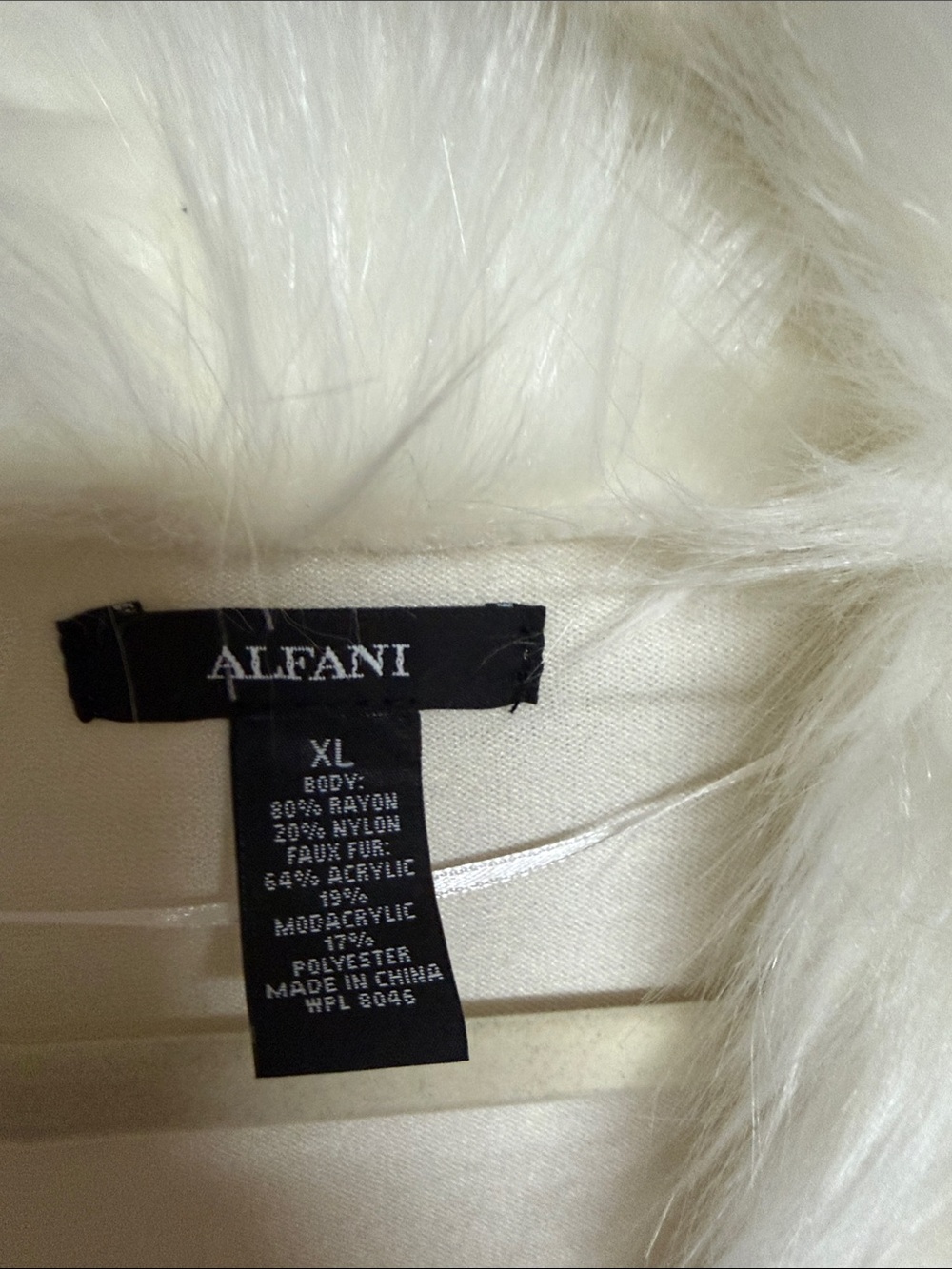 Alfani Cream Open Cardigan with Faux-Fur Trim - Picture 2 of 4